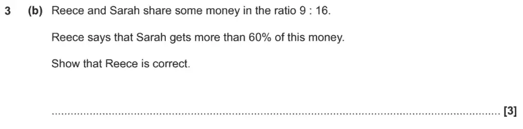 Question 5 - GCSE OCR Higher Maths Past Paper 5 (Non-Calculator) - November 2020