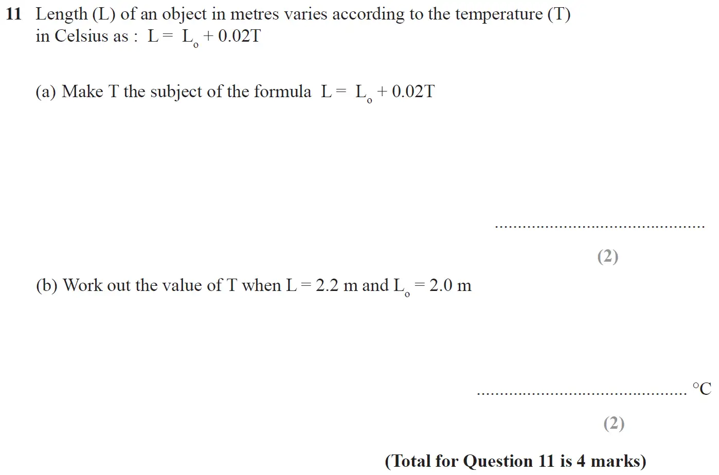 Question 11 - SET 1 - GCSE Foundation Calculator Maths Predicted Paper 3