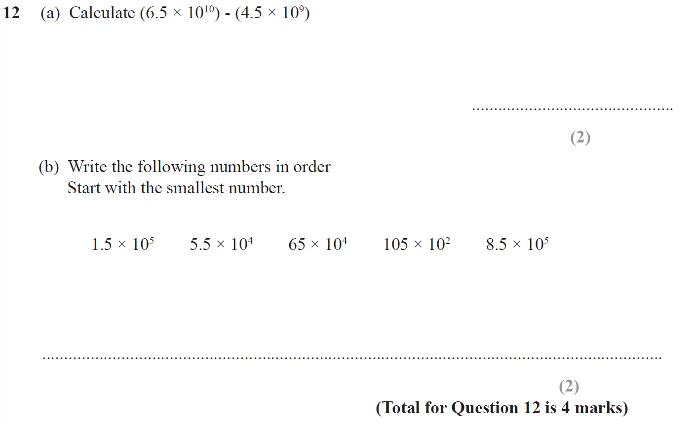Question 12 - SET 1 - GCSE Foundation Calculator Maths Predicted Paper 3