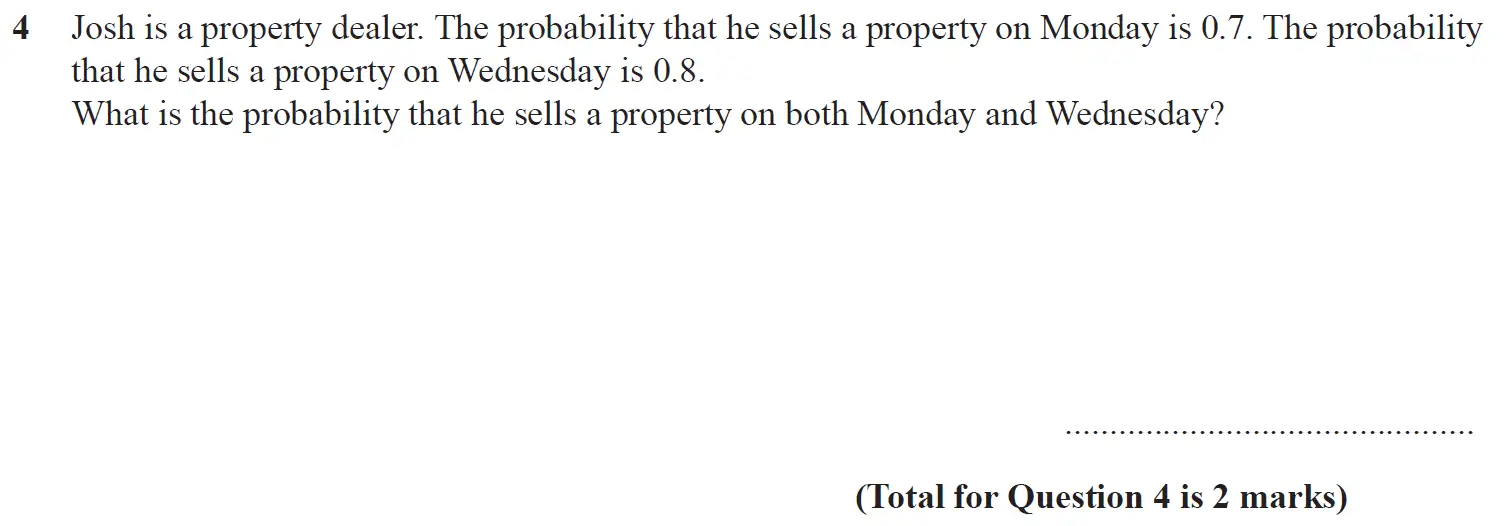 Question 04 - SET 1 - GCSE Foundation Calculator Maths Predicted Paper 3