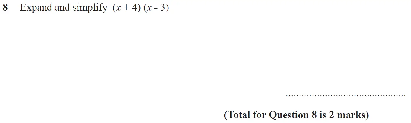 Question 08 - SET 1 - GCSE Foundation Calculator Maths Predicted Paper 3