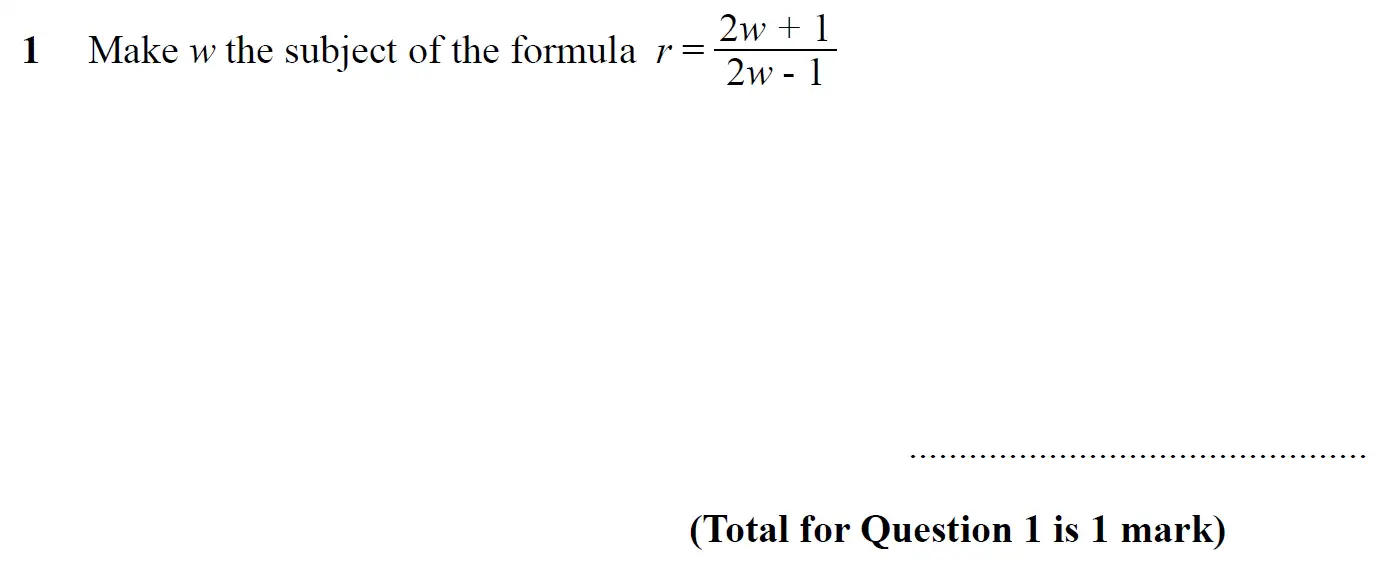 Question 01 - SET 1 - GCSE Higher Calculator Maths Predicted Paper 3