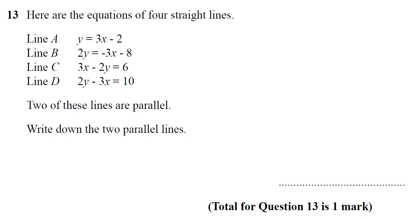 Question 13 - SET 1 - GCSE Higher Calculator Maths Predicted Paper 3