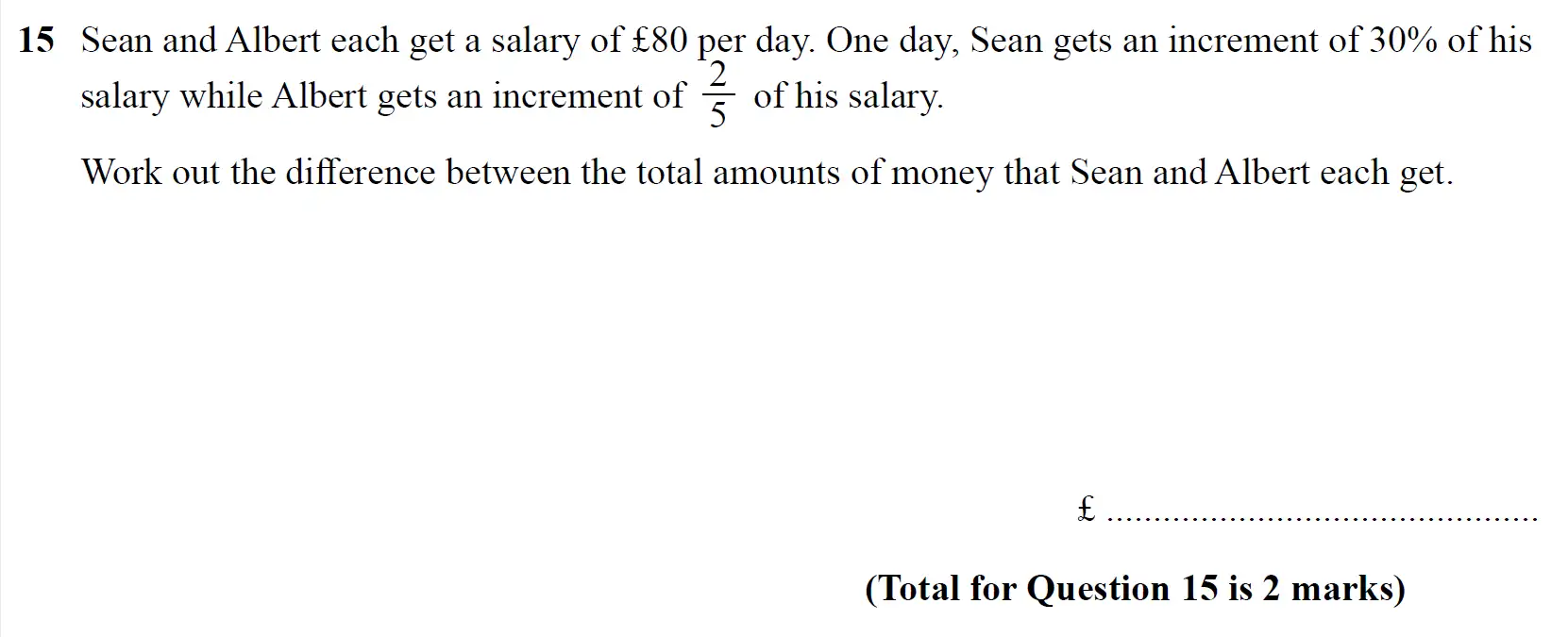 Question 15 - SET 1 - GCSE Higher Calculator Maths Predicted Paper 3