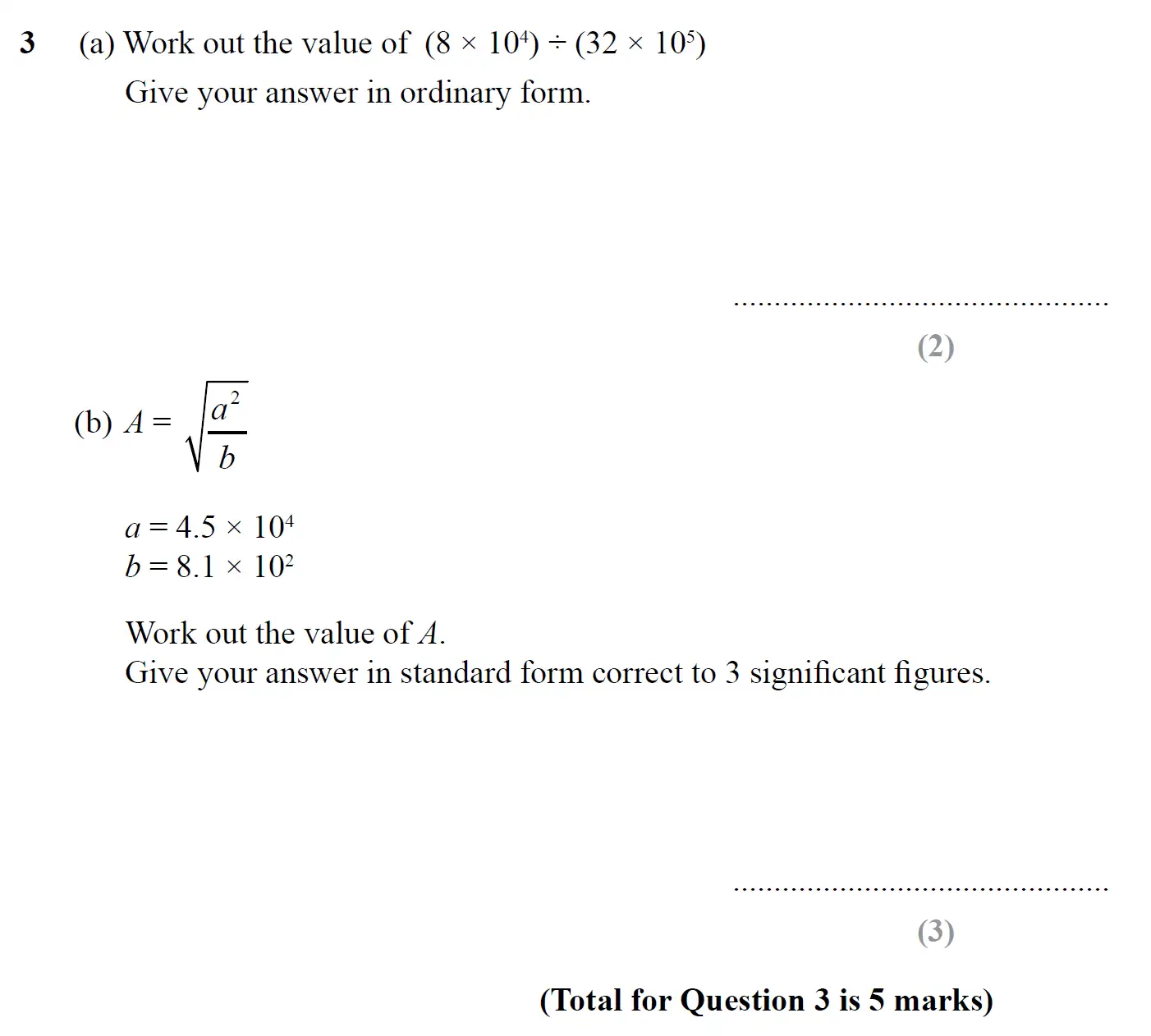 Question 03 - SET 1 - GCSE Higher Calculator Maths Predicted Paper 3