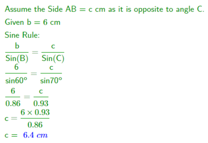 GCSE Sine Rule Solution 01
