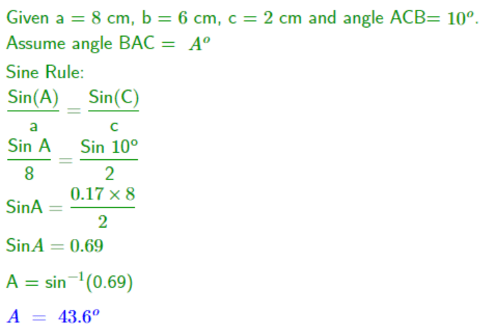 GCSE Sine Rule Solution 02