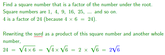 GCSE Surds Image 01