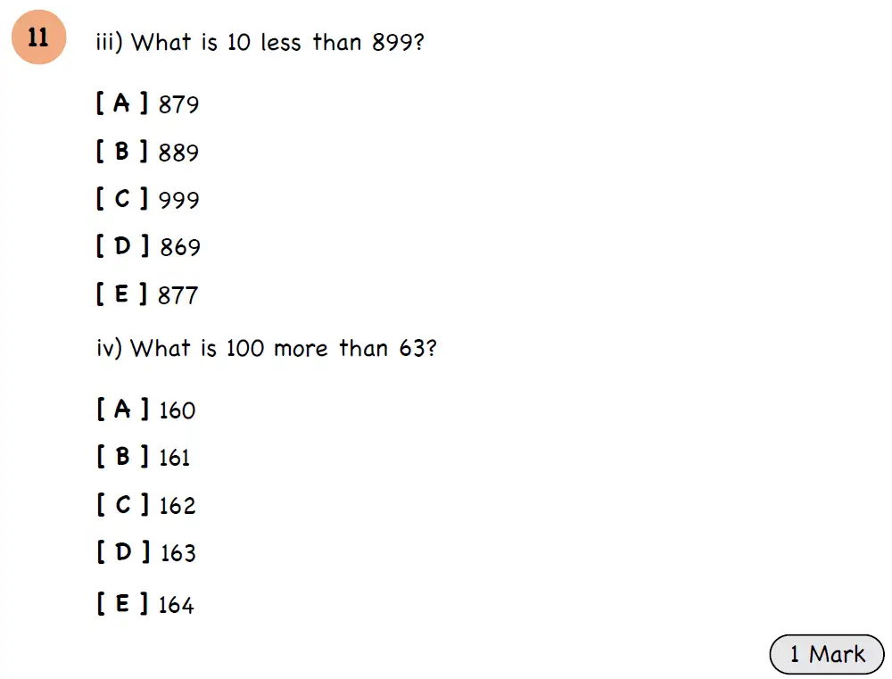 Question 15 - Year 3 - Numbers and Place Value - Assessment 3