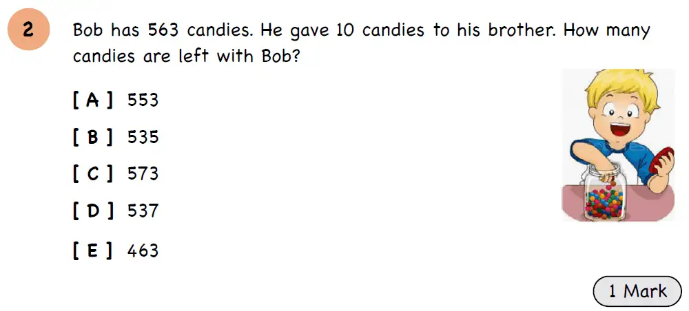 Question 2 - Year 3 - Numbers and Place Value - Assessment 3