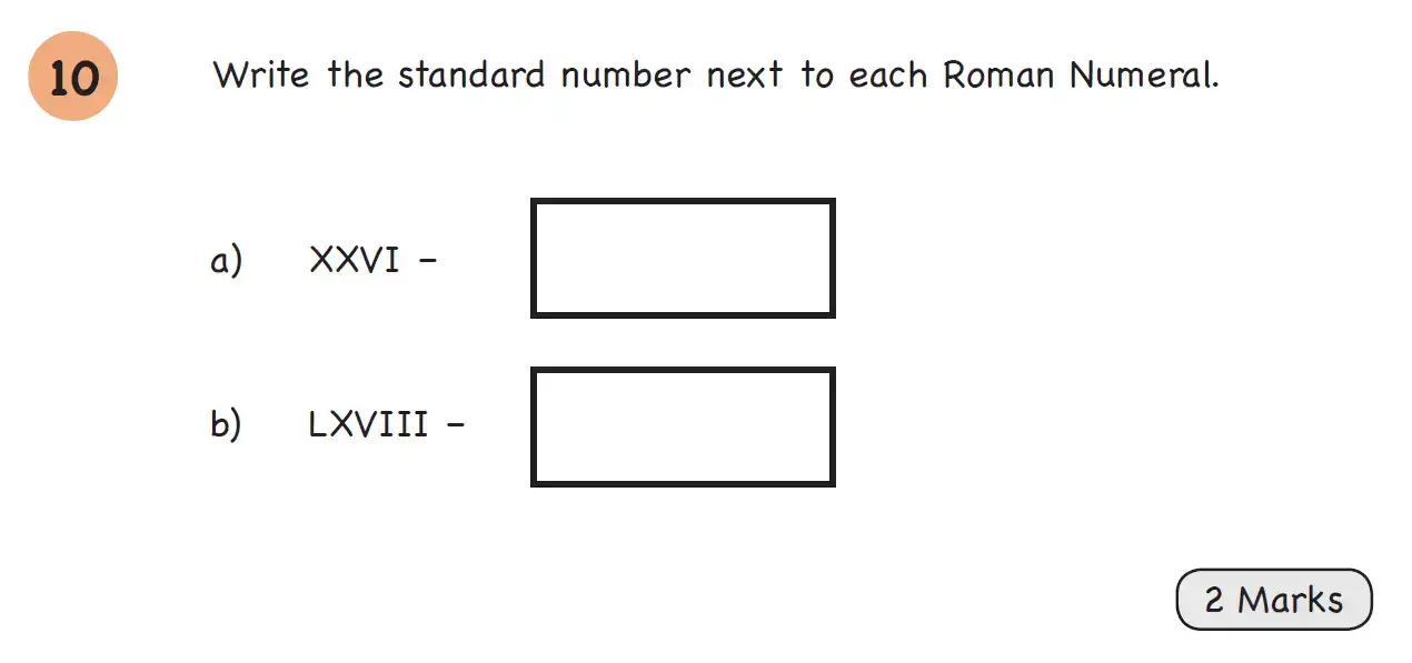 Question 10 - Year 4 – Number and Place Value – Assessment 1