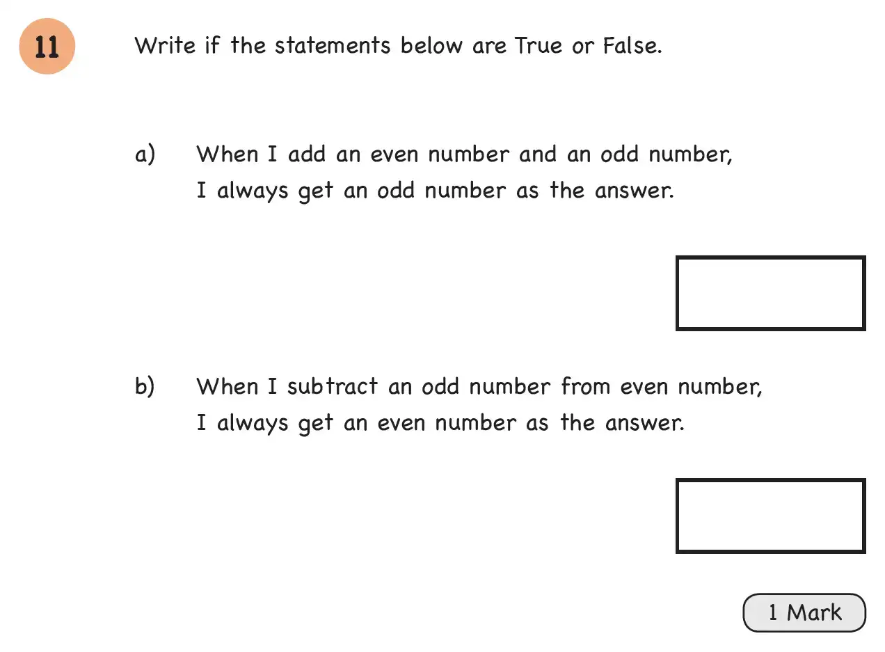 Question 11 - Year 4 – Number and Place Value – Assessment 1